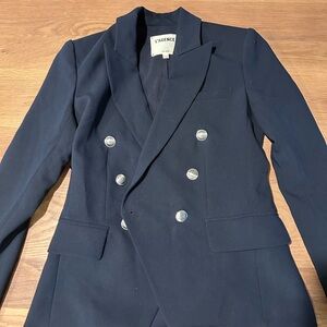 L'AGENCE Navy Double-Breasted Blazer